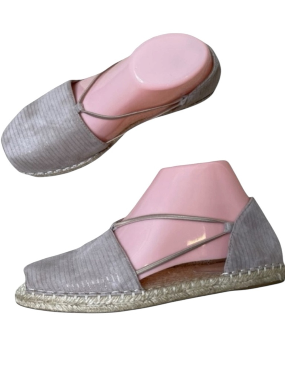 Eileen Fisher Lee Espadrilles 6 Slip-On Flat Loafers Suede Leather Taupe